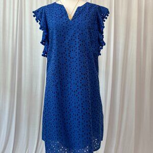 Lilly Pulitzer EUC Astara Dress Baha Blue Neon Sunburst Eyelet Size Small
